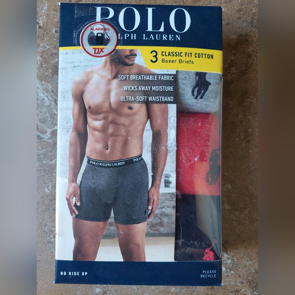 Polo by Ralph Lauren Men's Boxer Briefs - Black, Red, Gray Sz L